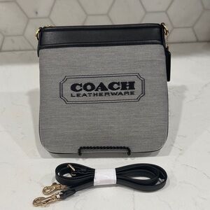 NWT Coach Leatherware Black and Gray Crossbody Bag